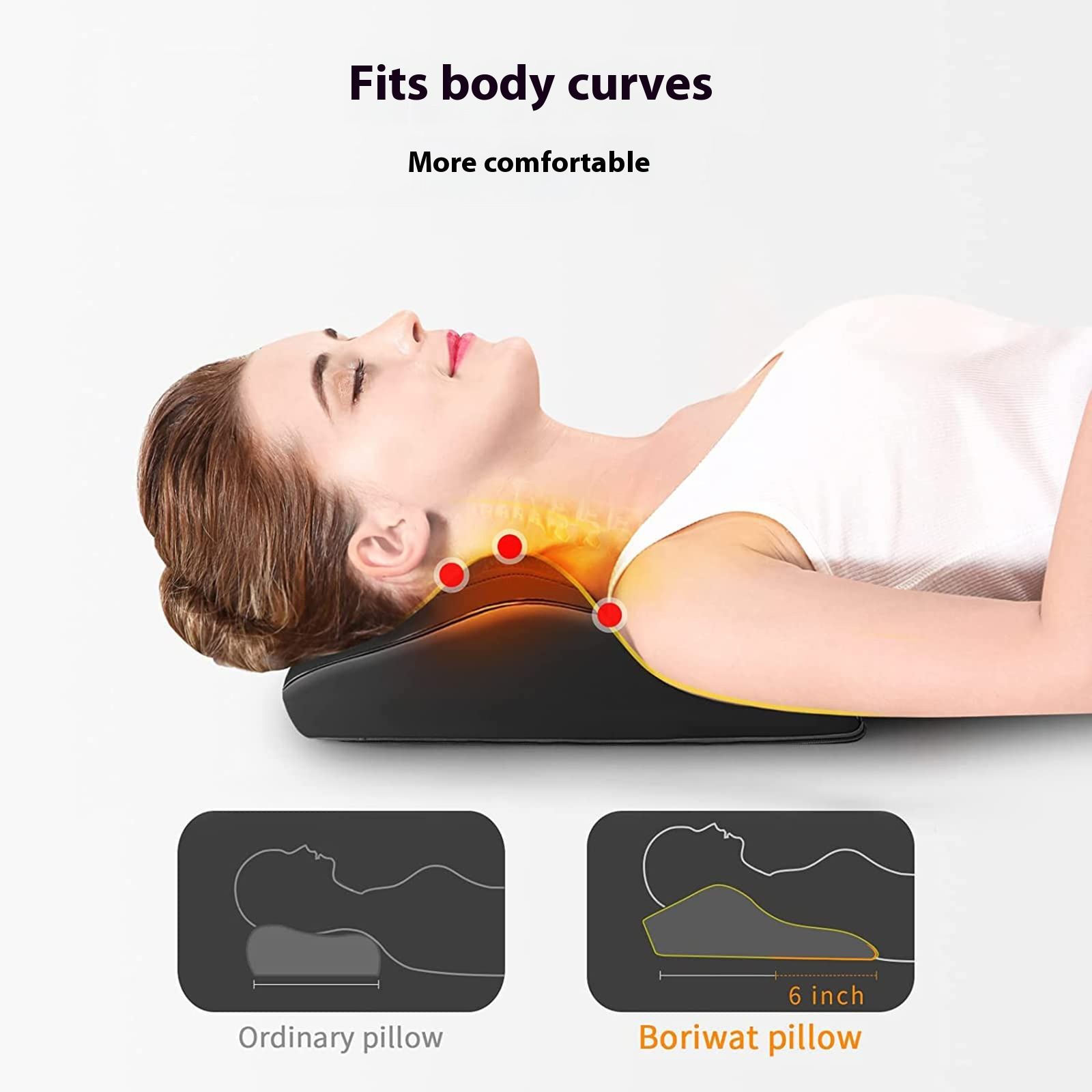 Heated Neck & Back Massager Pillow